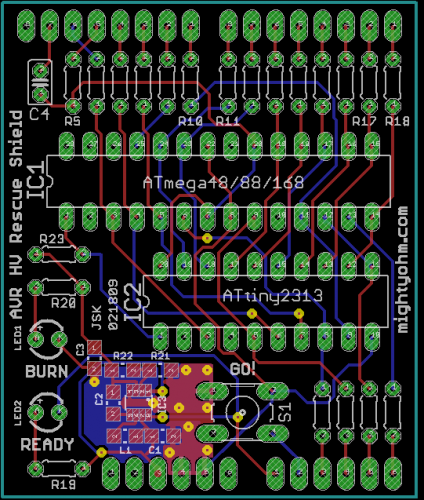 AVR HV Rescue Shield Layout