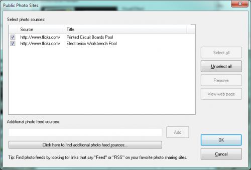 Configure RSS Feeds